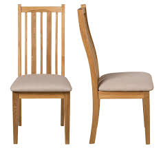 Founded atop four wood legs, its seat and straight back boast a solid coloring for a look that easily blends with your current color palette. 1 Pair Solid Oak Dining Chairs Wooden Kitchen Set Of 2 Beige Fabric Seat Ebay