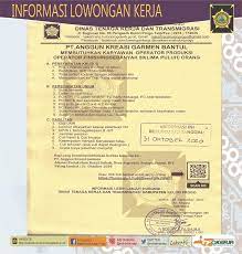 Supaya jangan mengambil langkah yang salah. Disnakertrans Lowongan Kerja Operator Finishing Di Pt Anggun Kreasi Garment