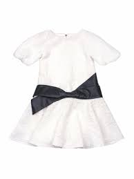 Biscotti White Dress W Black Front Sash