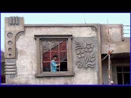 Metal, vinyl, wood and others. Beautiful Design On Wall Sand And Cement Construction Work Front Elevation 2 Bedroom House Youtub Front Wall Design House Wall Design House Front Wall Design
