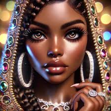 Create a stylish 3D cartoon image of an african american lady with black  layered bob, big beautiful brown eyes and long eyelashes, leaning against a  wall. she is wearing green hoodie and