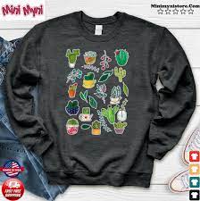 This blue colored cotton tailored button up shirt has a cactus print and flattering silhouette. Diy Succulent Terrarium Cactus Plants Shirt Hoodie Sweater Long Sleeve And Tank Top