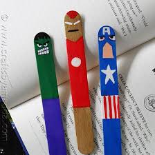 18 Great Superhero Diy Projects The Crafted Sparrow Bookmark Craft Craft Stick Crafts Superhero Crafts