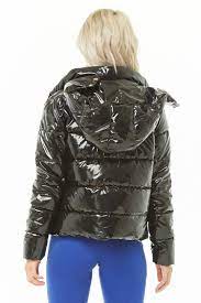 Faux Patent Leather Puffer Jacket Puffer Jacket Women Shiny Jacket Jackets