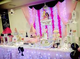 Backdrop Cake Table Candy Buffet For A Barbie Themed Birthday Party Design Setup By Parteeboo The Part Barbie Party Barbie Birthday Party Party Design