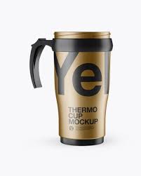 Metallic Opened Thermo Cup Mockup In Object Mockups On Yellow Images Object Mockups Mockup Free Psd Mockup Psd Free Mockup
