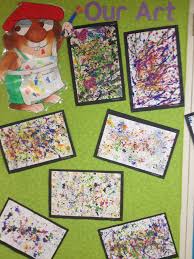 Jackson Pollock Straw Blowing Splatter Painting March 2014 First Grade Art Force And Motion Art Projects
