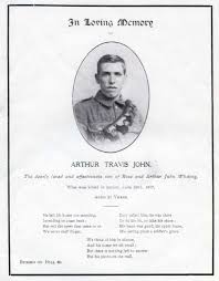 In Loving Memory Arthur Travis John ...