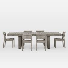Portside Outdoor Expandable Dining Table 6 Solid Wood Chairs Set In 2020 Solid Wood Chairs Expandable Dining Table Outdoor Furniture Decor