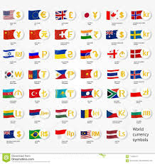 Symbols World Money With National County Flags Vector