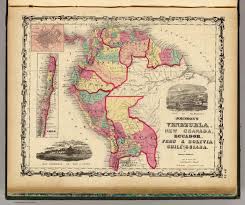 The map includes towns, provinces, major routes/railroads, and an inset map of chile Venezuela New Granada Ecuador Peru Bolivia Chile And Guiana David Rumsey Historical Map Collection