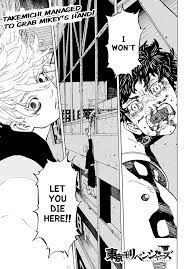 Takemichi grabs on to mikey when he jumped off at the building, telling him he won't let him die. Tokyo Revengers Chapter 204 Tokyo Revengers Manga Online