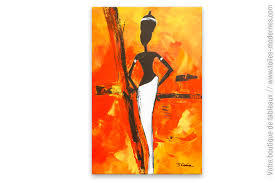 L'enfant a besoin du regard de ses parents, le professeur existe grâce à ses élèves, les amis se comparent les uns aux autres. Tableau Orange Ethnique Sous Le Soleil De L Afrique