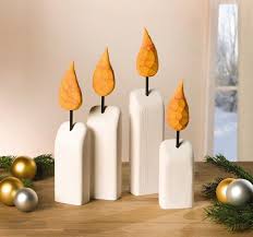 Deko Kerze Advent 4er Set Holz Basteln Weihnachten Holzdeko Weihnachten Weihnachten Holz