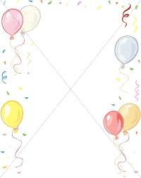 Balloons And Confetti Border Church Birthday Clipart Paper confetti party, cartoon happy birthday confetti, white background with purple. balloons and confetti border church