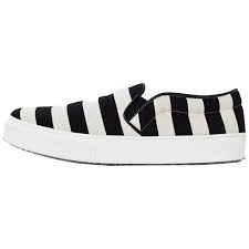 Black And White Striped Shoes Celine Black White Striped Canvas Sneakers Sz 41 With Box Striped Canvas Sneakers Striped Sneakers