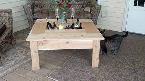 Coffee table built in beverage cooler. Pin By Mud Digger138 On Porch Furniture Diy Outdoor Furniture Outdoor Coffee Tables Patio Cooler
