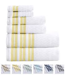 See your favorite towel for bath and bath towels discounted & on sale. Amazon Com 6 Piece Towel Set 100 Cotton Popcorn Textured Striped Bathroom Towels Quick Dry And Absorbent Towels Set Includes 2 Bath 2 Hand And 2 Wash Elham Collection 6 Piece Lemon Kitchen Dining