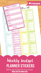 Free printable budget planner from blooming homestead. Free Weekly Budget Planner Stickers Printable Cut File Lovely Planner
