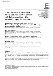 She is known for her work on pumpkinhead (1988), spontaneous combustion (1990) and knots. Pdf The Conundrum Of Clinical Trials And Standard Of Care In Sub Saharan Africa The Research Nurse Perspective