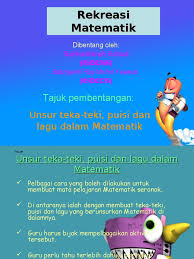 Kssr kurikulum standard sekolah rendah. Rekreasi Matematik