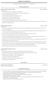 computer programmer resume sample
