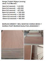 Beli triplek meranti 18 mm online berkualitas dengan harga murah terbaru 2021 di tokopedia! Jual Triplek Murah Malang Posts Facebook