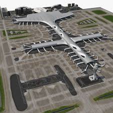International Airport Model Turbosquid 1475439 Em 2020 Arquitetura