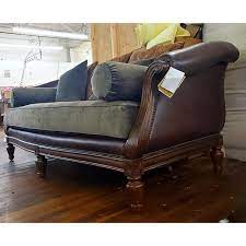 Set of six vintage thomasville dining chairs feature cane backs and faux bamboo detailing. Thomasville Furniture Ernest Hemingway Leather And Fabric Camel Back Sofa With Nailheads And Cherry Trim Chairish