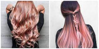 Rose Gold Hair 2019 Trendy Hair Coloring Trends And Tips In Rose Gold Color Rose Gold Bangs Hairstyles Hair Rose Gold Hair Hair Trends Latest Hair Color