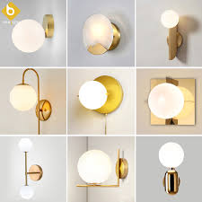 Modern Glass Ball Wall Lamp Sconce Led Bedroom Wall Light Fixture For Home Decor Nordic Foyer Living Room Corridor Luminaire E27 Wall Lamps Aliexpress