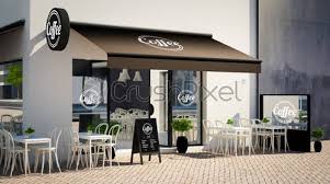 Domains like cafe.cafe will not exist for a long time. Caf Facade Mockup With Branding Elements Stock Photo Crushpixel