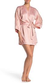In Bloom By Jonquil Satin Lace Trim Wrap Robe Hautelook