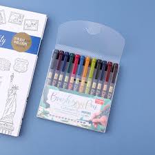 By maspul posted on 16/07/2021. 12 Warna Vintage Pena Kaligrafi Set Multifungsi Berbasis Air Warna Kaligrafi Pena Lukisan Grafiti Pena Tangan Akun Pulpen Pena Pensil Perlengkapan Menulis