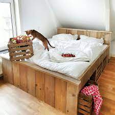 steigerhout bed met fruitkistjes bed bed met opbergruimte slaapkamer