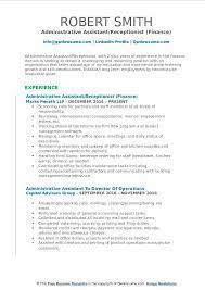 Administrative assistant job summary 1. Administrative Assistant Receptionist Resume Samples Qwikresume