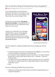 Collect your special rewards at the pubg mobile: How To Get Free Pubg Uc Royal Pass From Googlepay By Techy Blogger Issuu