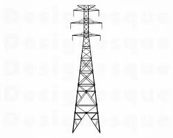 Transmission Tower 2 Svg Electricity Svg Power Lines Svg Etsy Transmission Tower Svg Electricity