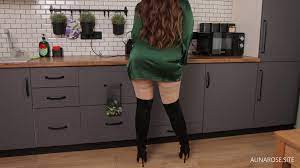 Alina Rose - Fucked Stepmom In High Boots In The Kitchen And Cum In Her  Panties
