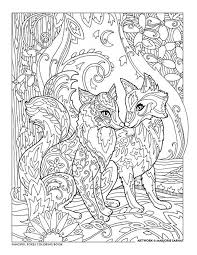 They include a fox, a hedgehog, a deer, a rabbit, a squirrel, a bear, a raccoon. Fanciful Foxes Fox Coloring Fox Coloring Page Coloring Pages