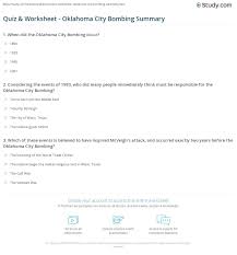 What is the oklahoma state insect? Quiz Worksheet Oklahoma City Bombing Summary Study Com