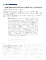 Malignant mesothelioma is a rare and insidious neoplasm with a. Pdf The Eighth Tnm Classification For Malignant Pleural Mesothelioma