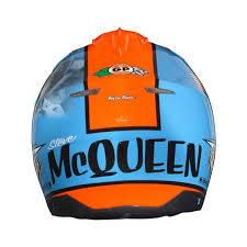 Troy Lee Designs Steve Mcqueen Helmet In Gulf Racing Colours 3 Vintage Helmet Troy Lee Steve Mcqueen