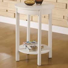 Interior Rounded White Wooden Night Stand With Bottom Shelf Small Bed Side Tables Small Round Bedside Table White Side Tables Small Bedside Table