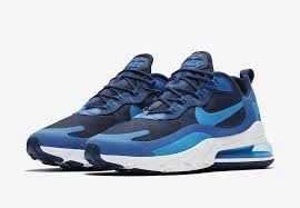 Nike Air Max 270 React Black And Blue Nike Air Max 270 React Blue Void Ao4971 400 Release Date Sbd Nike Shoes Air Max Mens Nike Air Nike