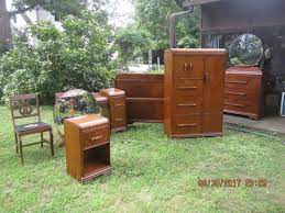 An art deco bed inspired by jacques ruhlmann. Beautiful Art Deco Waterfall 5 Piece Bedroom Set 1920s 1930s With Extra Chair 1893079039