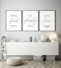 Set Of 3 Printablebless The Food Before Usdining Room Decor Etsy Home Decor Christian Decor Home Decor Kitchen