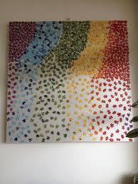 Puzzelstukjes Regenboogkleuren Puzzle Piece Art Puzzle Crafts Jigsaw Puzzle Crafts