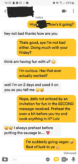 We had literally said hello. Second message in - Boom: Disappointment :  rBumble