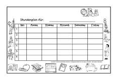 Stundenplan Vorlagen Organisation Impulsbilder Material Klasse 1 Grundschulmaterial De